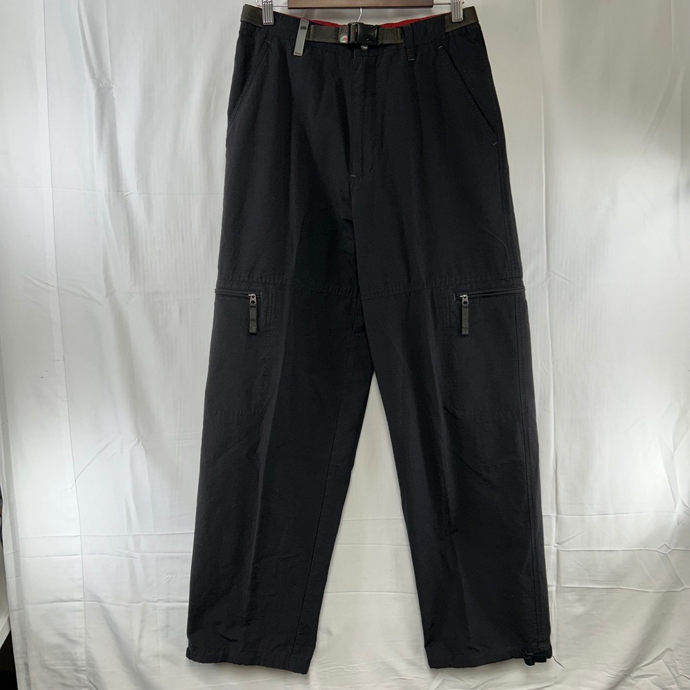 Mountain Dew Cargo Pants‎ Mens 30x32 Black Gorpcore Utility Belted MD10042 Y2K